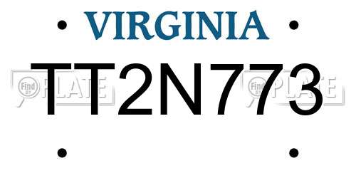 TT2N773 Virginia License Plate