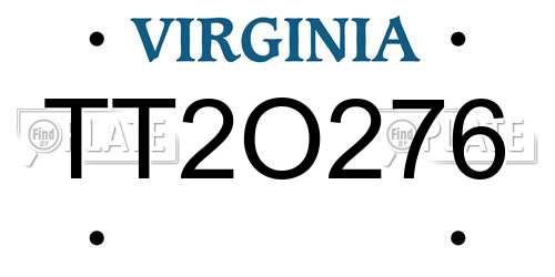 TT2O276 Virginia License Plate