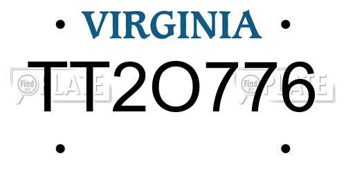 TT2O776 Virginia License Plate