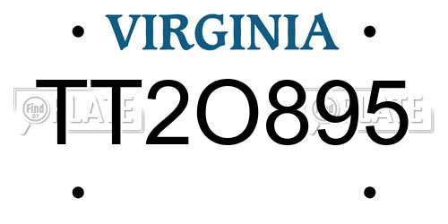 TT2O895 Virginia License Plate