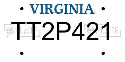 TT2P421 Virginia License Plate