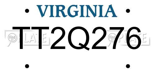 TT2Q276 Virginia License Plate