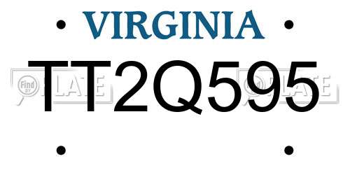 TT2Q595 Virginia License Plate