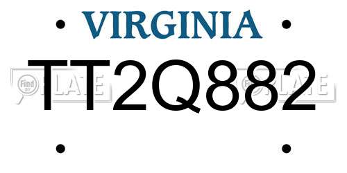 TT2Q882 Virginia License Plate