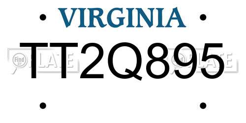 TT2Q895 Virginia License Plate