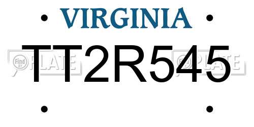 TT2R545 Virginia License Plate