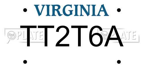 TT2T6A Virginia License Plate