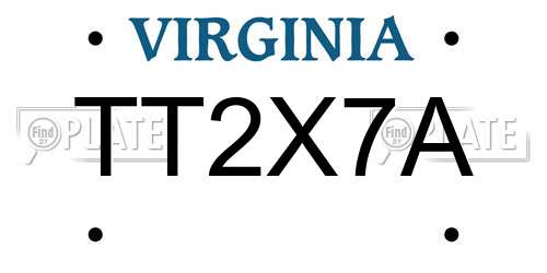 TT2X7A Virginia License Plate