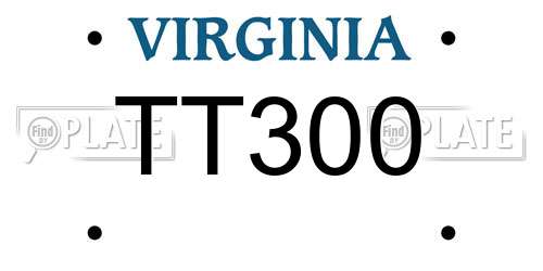 TT300 Virginia License Plate