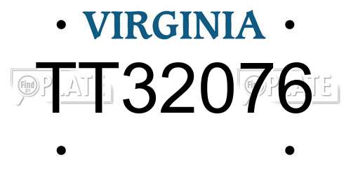 TT32076 Virginia License Plate