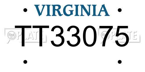 TT33075 Virginia License Plate