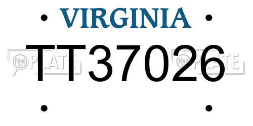 TT37026 Virginia License Plate