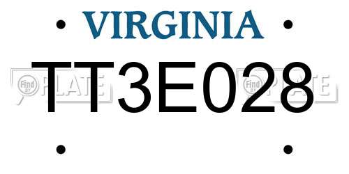 TT3E028 Virginia License Plate