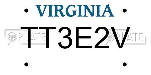 TT3E2V Virginia License Plate