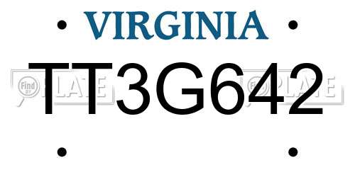 TT3G642 Virginia License Plate