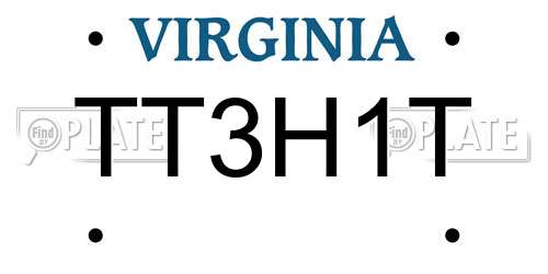TT3H1T Virginia License Plate