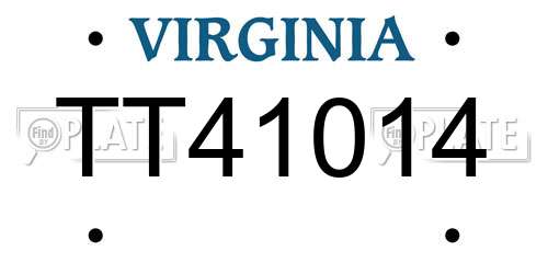 TT41014 Virginia License Plate