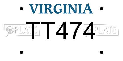 TT474 Virginia License Plate