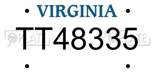 TT48335 Virginia License Plate