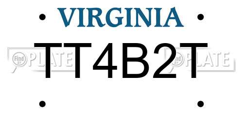 TT4B2T Virginia License Plate
