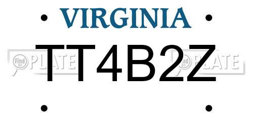 TT4B2Z Virginia License Plate