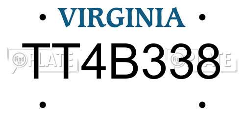 TT4B338 Virginia License Plate