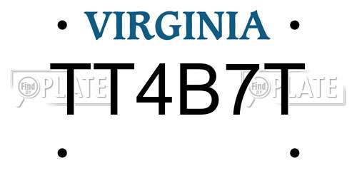 TT4B7T Virginia License Plate