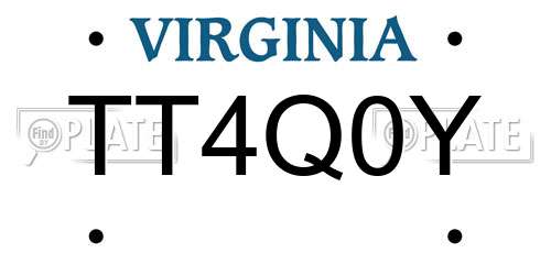 TT4Q0Y Virginia License Plate