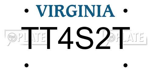 TT4S2T Virginia License Plate