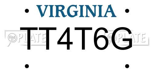 TT4T6G Virginia License Plate