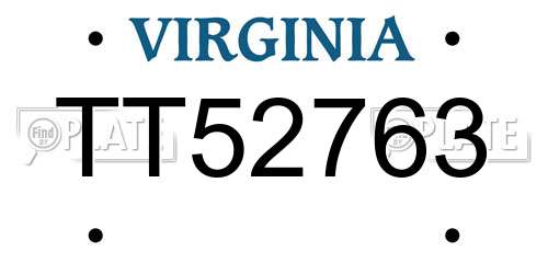 TT52763 Virginia License Plate