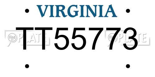 TT55773 Virginia License Plate