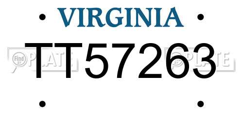 TT57263 Virginia License Plate