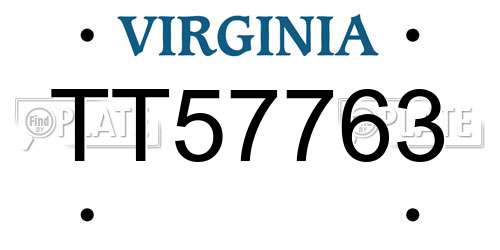 TT57763 Virginia License Plate