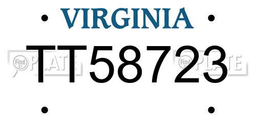 TT58723 Virginia License Plate