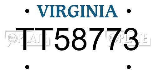 TT58773 Virginia License Plate