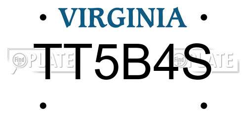 TT5B4S Virginia License Plate