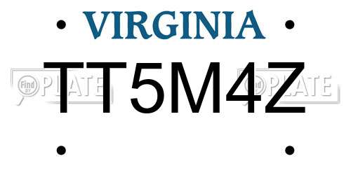 TT5M4Z Virginia License Plate