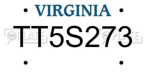TT5S273 Virginia License Plate