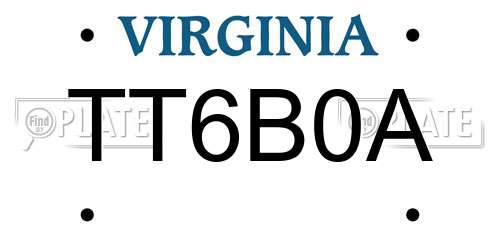 TT6B0A Virginia License Plate