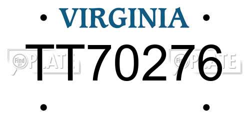 TT70276 Virginia License Plate