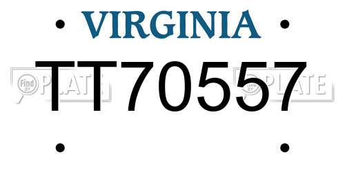TT70557 Virginia License Plate