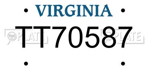 TT70587 Virginia License Plate