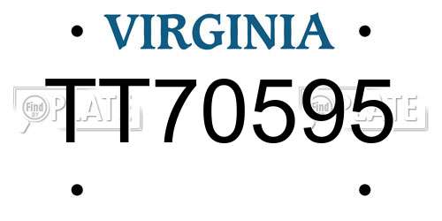 TT70595 Virginia License Plate