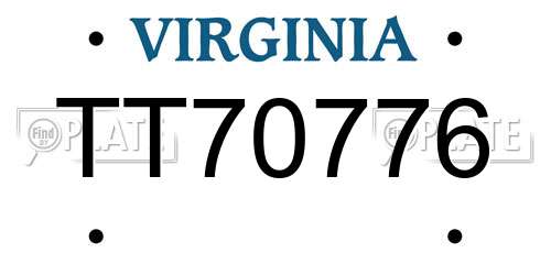 TT70776 Virginia License Plate