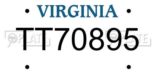 TT70895 Virginia License Plate