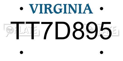TT7D895 Virginia License Plate