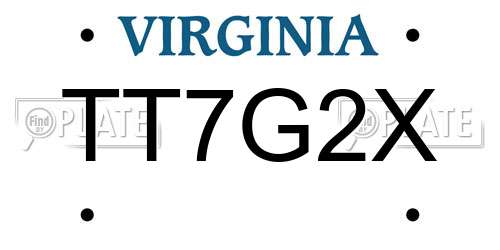 TT7G2X Virginia License Plate
