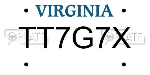 TT7G7X Virginia License Plate