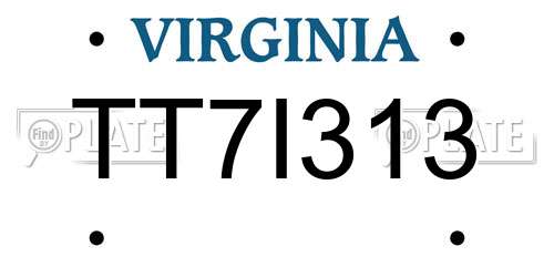 TT7I313 Virginia License Plate